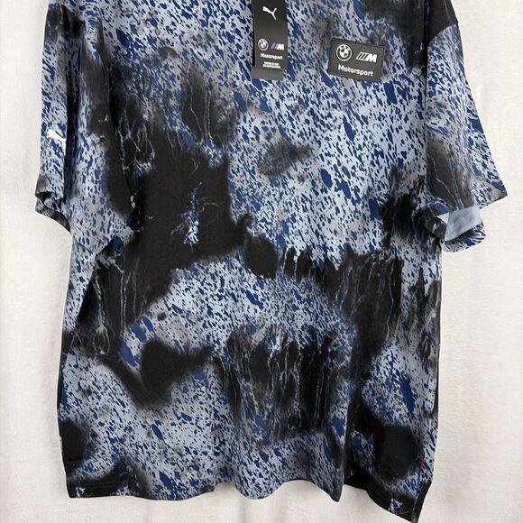 PUMA Bmw MMS Colorsplash All Over Print Crew Neck Short Sleeve T-Shirt Sz XL NWT - Picture 2 of 9